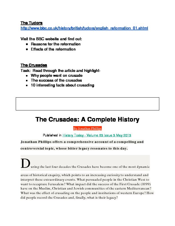 [PDF] The Crusades: A Complete History - Barton Peveril College