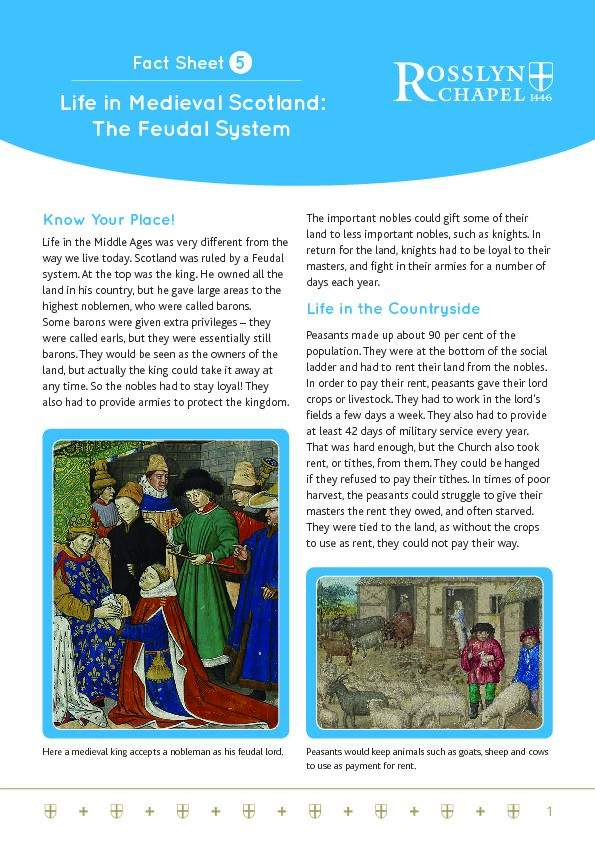 [PDF] Life in Medieval Scotland: The Feudal System - Rosslyn Chapel