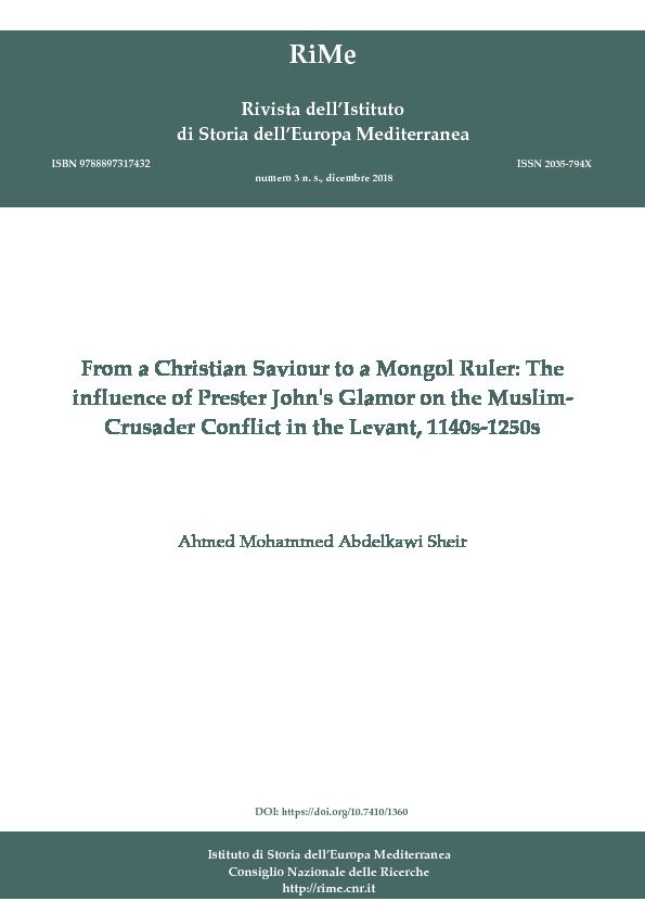 [PDF] From a Christian Saviour to a Mongol Ruler: The influence of Prester