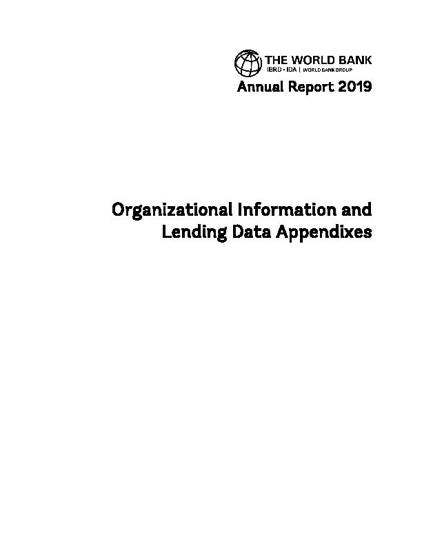 World Bank Annual Report 2019 Appendixes