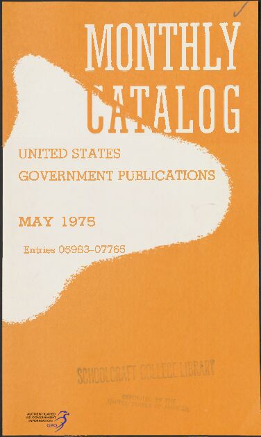 Monthly catalog of United States government publications May 1975 /