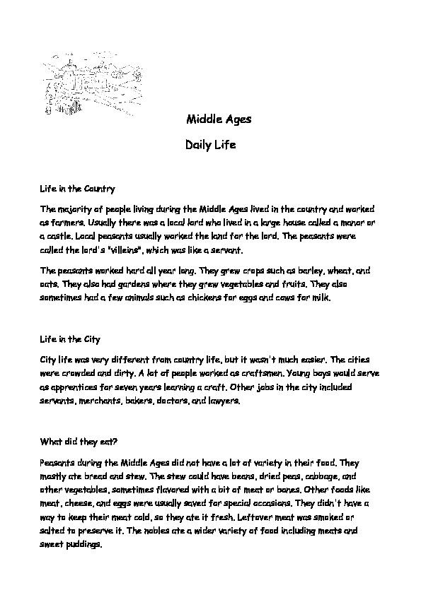 [PDF] Middle Ages Daily Life