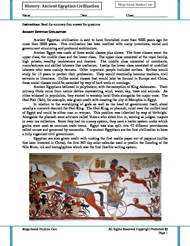 [PDF] History: Ancient Egyptian Civilization