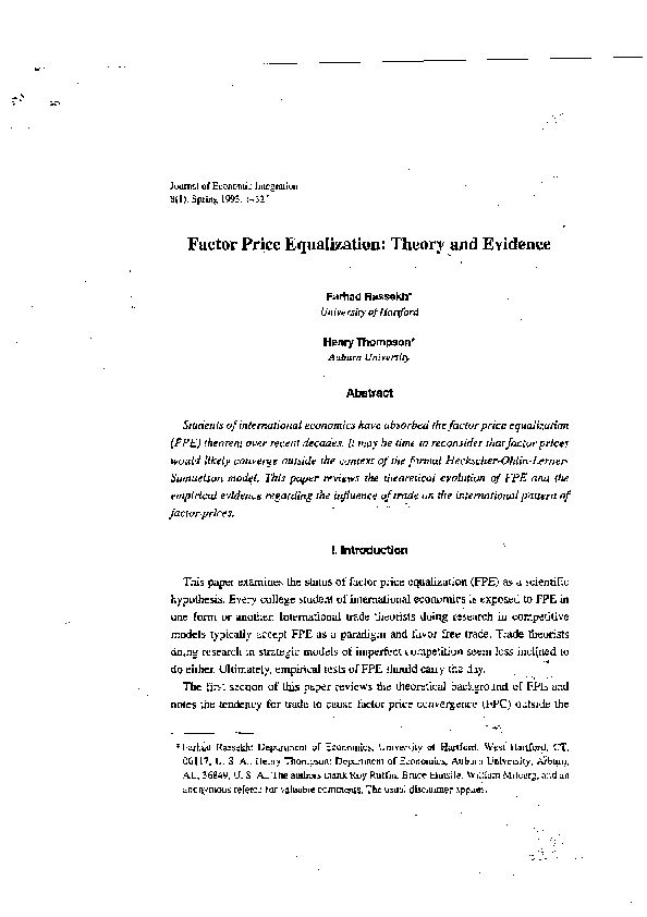 [PDF] Factor Price Equalization: Theory and Evidence - Auburn University
