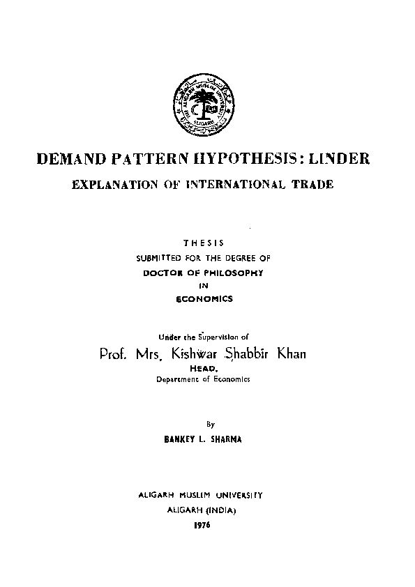 [PDF] DEMAND PATTERN HYPOTHESIS: LINDER - CORE
