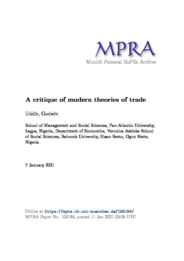 [PDF] A critique of modern theories of trade