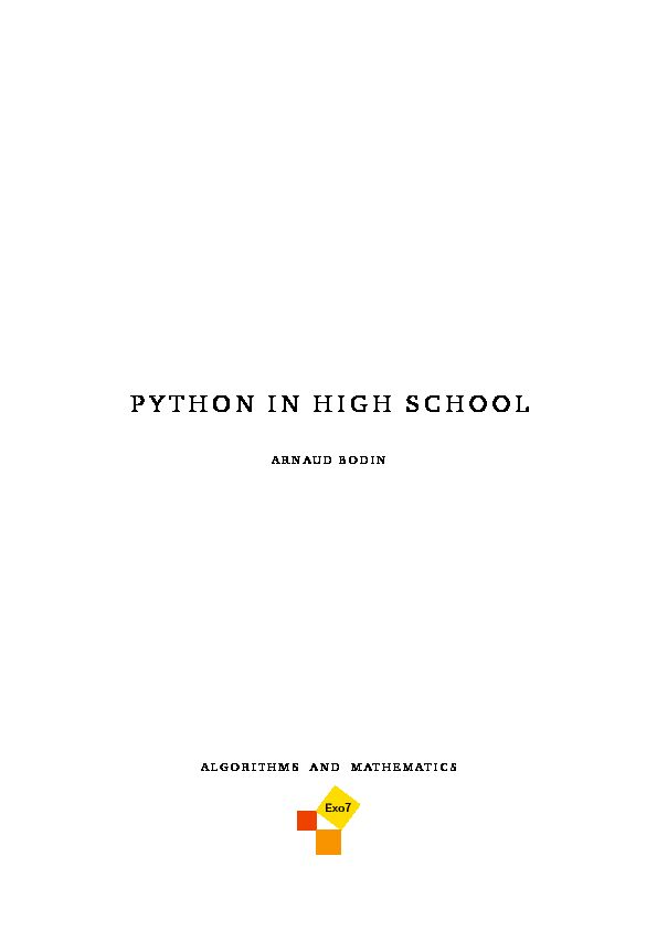 [PDF] Python in high school - Exo7