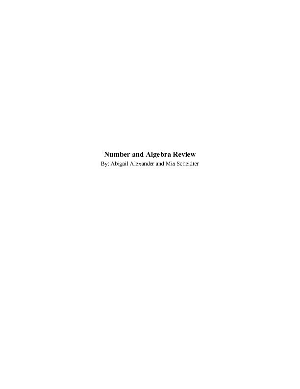 [PDF] Number and Algebra Review