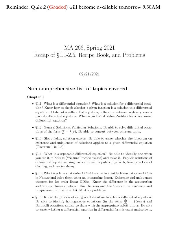 [PDF] MA 266, Spring 2021 Recap of §11-25, Recipe Book, and Problems