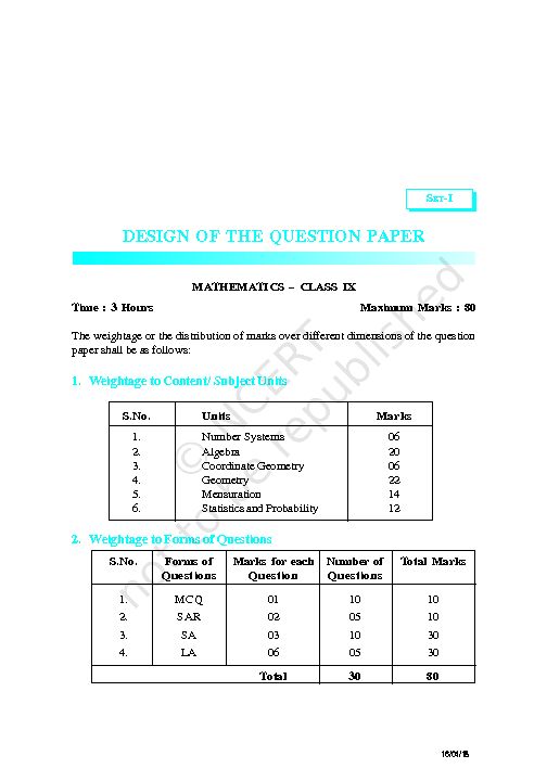 [PDF] design of the question paper - NCERT