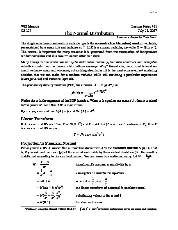 [PDF] The Normal Distribution