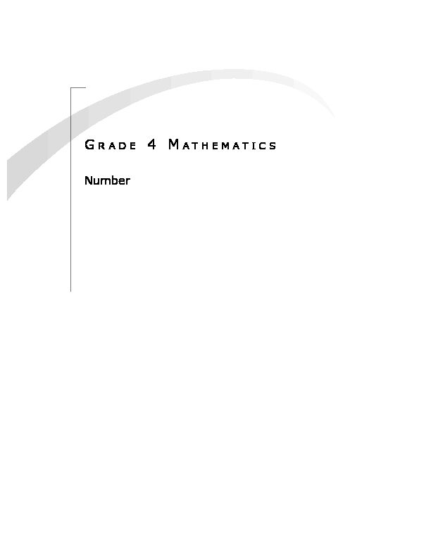 [PDF] Grade 4: Number - Grade 4 Mathematics: Support Document for