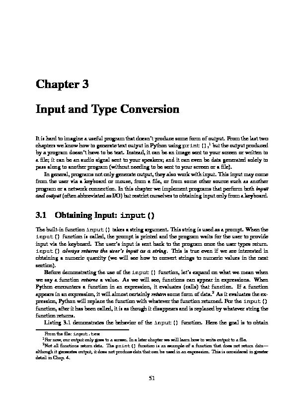 [PDF] Chapter 3 Input and Type Conversion