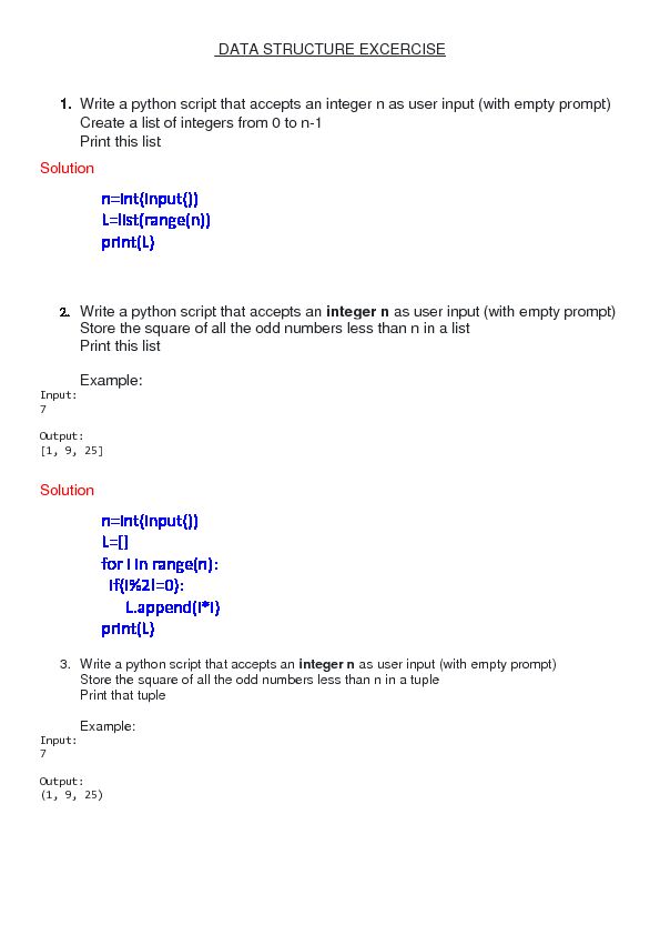 [PDF] n=int(input()) L=list(range(n)) print(L) n  - Python Class Room Diary