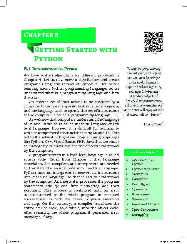 [PDF] Chapter 5 - Getting Started with Python
