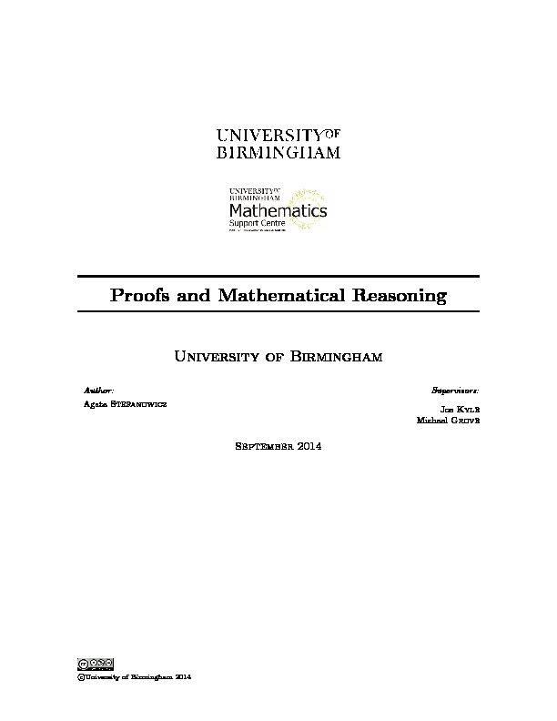 [PDF] Proofs and Mathematical Reasoning - University of Birmingham