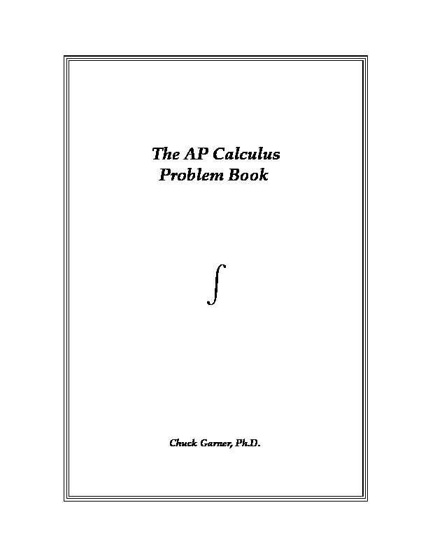 [PDF] The AP Calculus Problem Book ∫