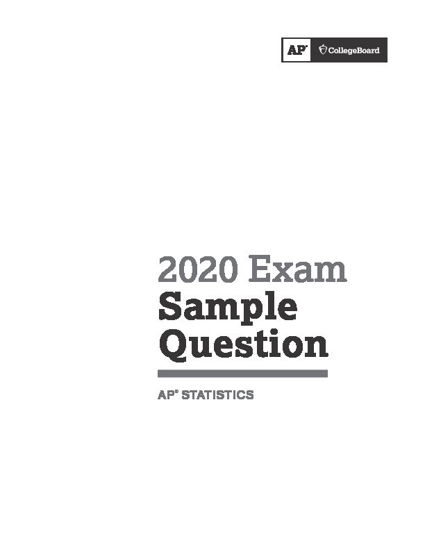 [PDF] AP Statistics 2020 Exam  Sample Question