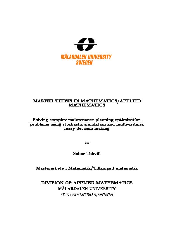 applied mathematics master thesis