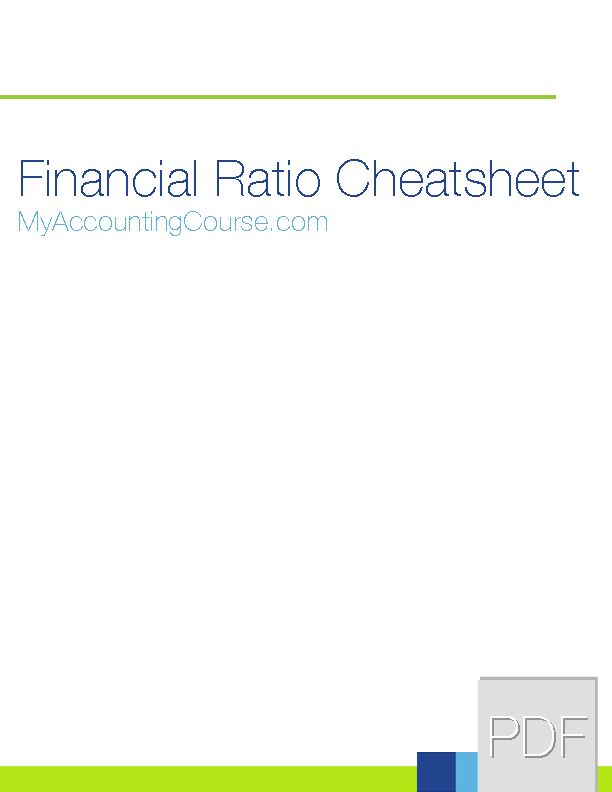 [PDF] Financial Ratio Cheatsheet - My Accounting Course