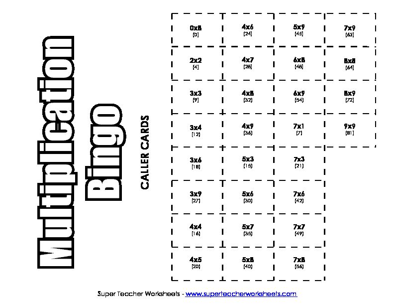 Multiplication Bingo - Math Learning Center