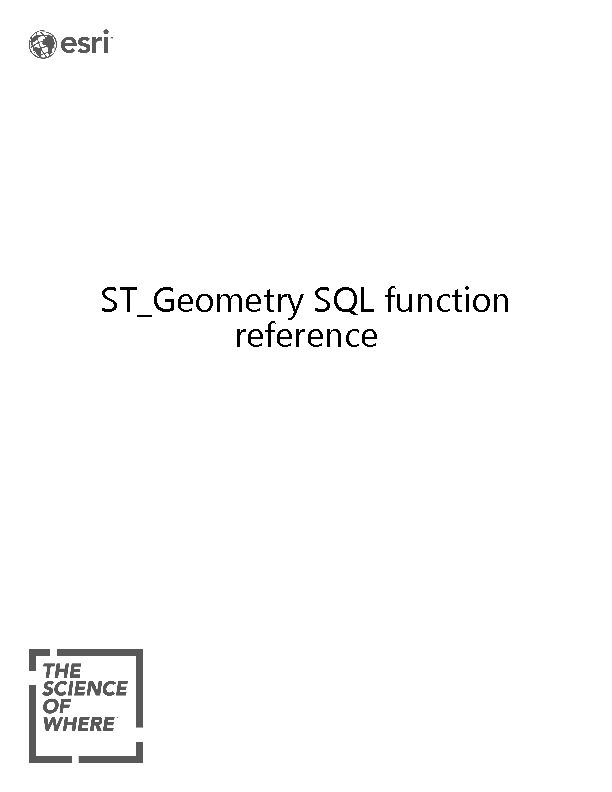 [PDF] ST_Geometry SQL function reference