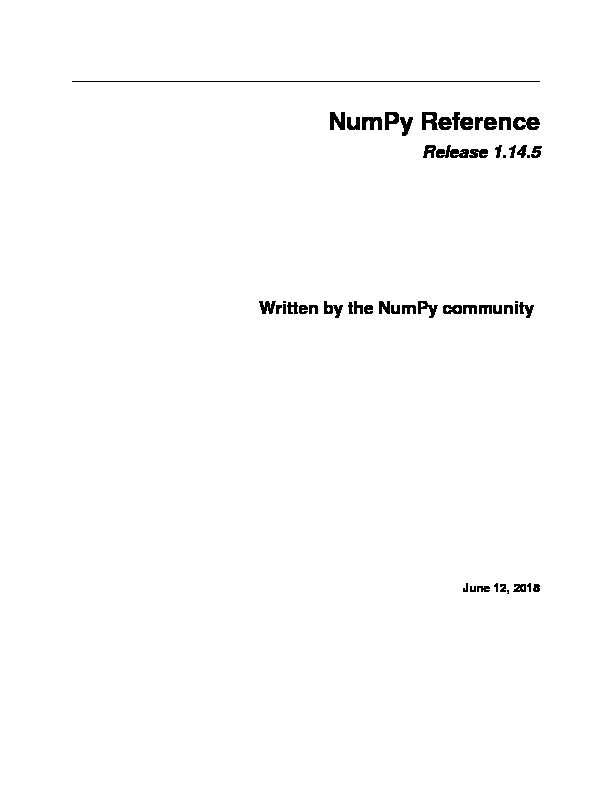 [PDF] NumPy Reference