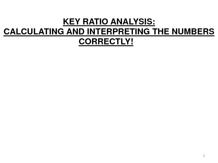 [PDF] KEY RATIO ANALYSIS: CALCULATING AND INTERPRETING THE