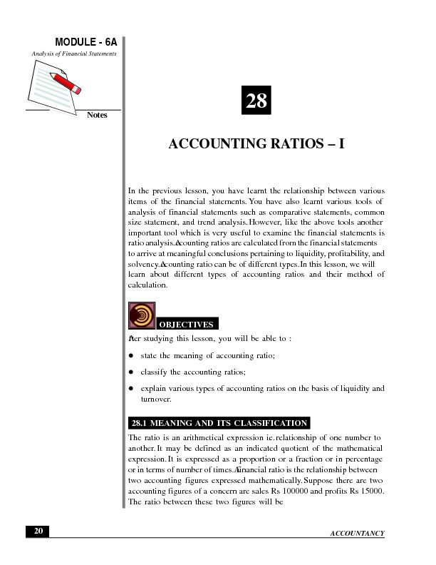 [PDF] ACCOUNTING RATIOS – I - NIOS