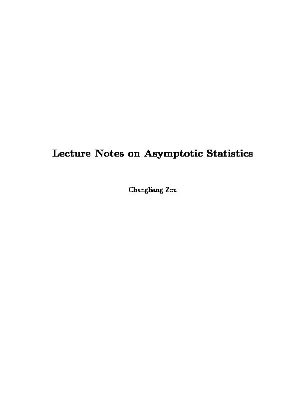 [PDF] Lecture Notes on Asymptotic Statistics - Data Science Association