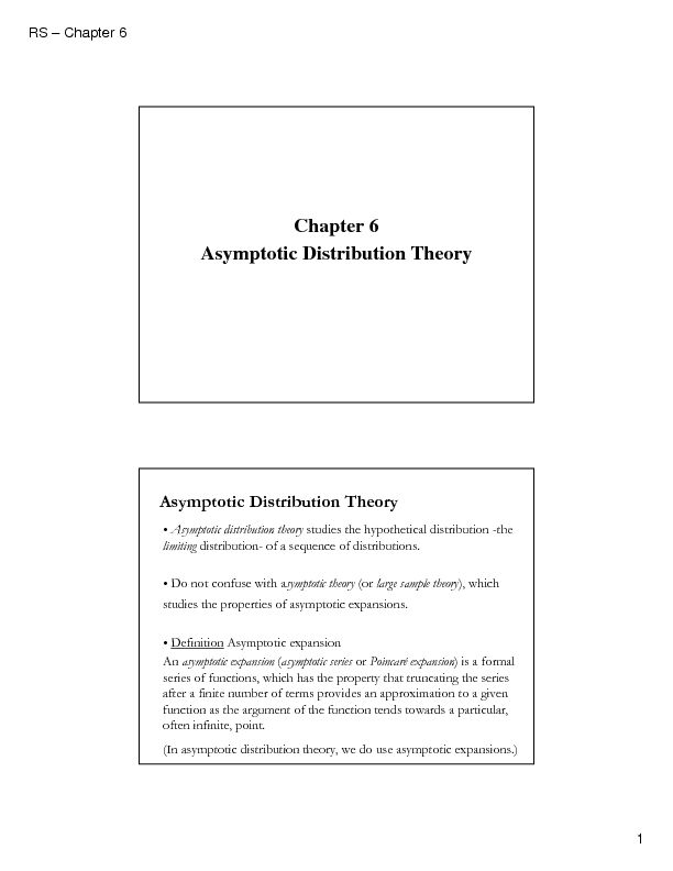 [PDF] Chapter 6 Asymptotic Distribution Theory
