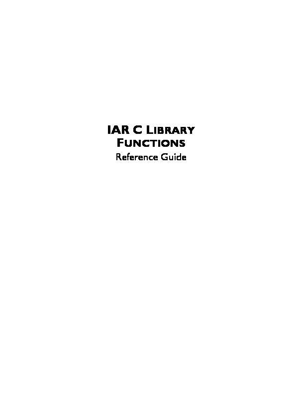 [PDF] IAR C LIBRARY
