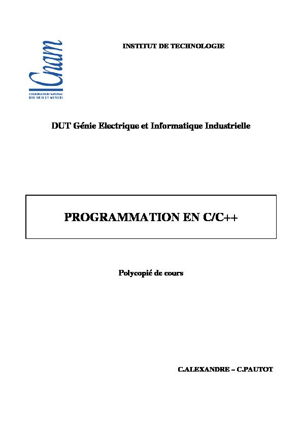 [PDF] PROGRAMMATION EN C/C  