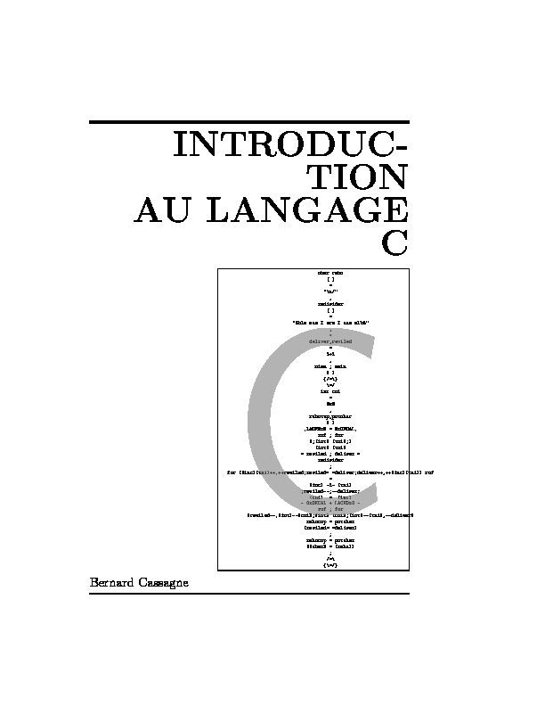 [PDF] INTRODUC- TION AU LANGAGE C - Matthieu Moy