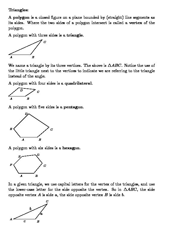 [PDF] Triangles: A polygon is a closed figure on a plane bounded by