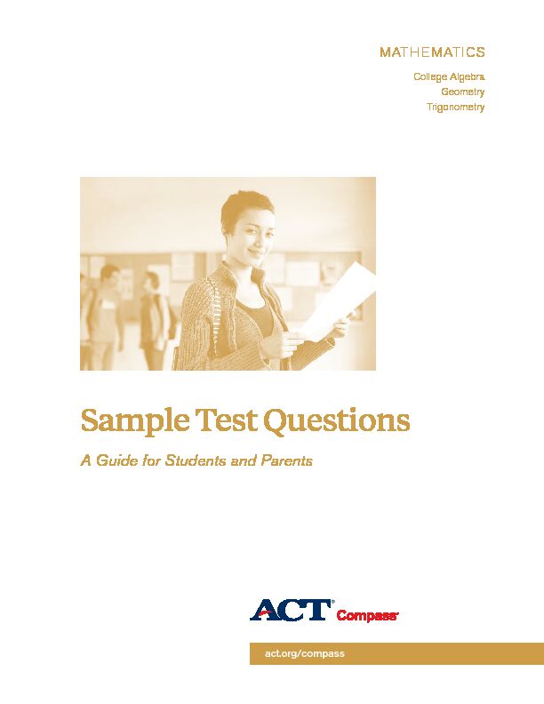 [PDF] Sample Test Questions - ACT