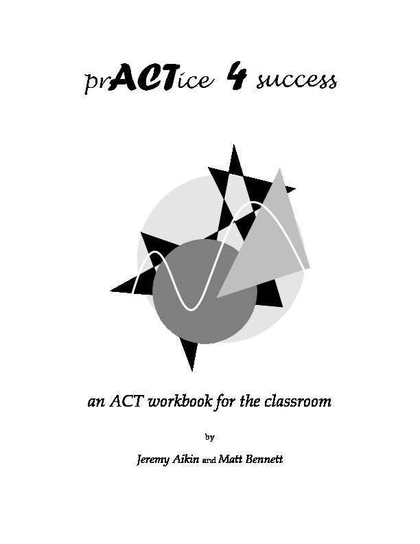 [PDF] an ACT workbook for the classroom - LSU Math