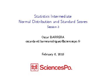 [PDF] Statistics Intermediate Normal Distribution and Standard Scores