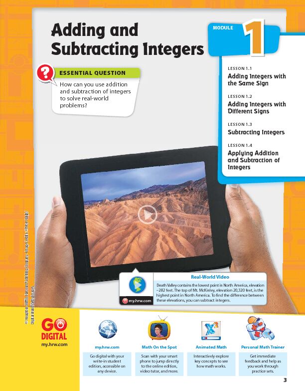 [PDF] Adding and Subtracting Integers