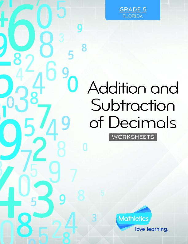 [PDF] Addition and Subtraction of Decimals - 3P Learning