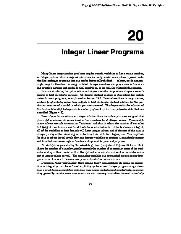 [PDF] Integer Linear Programs - AMPL