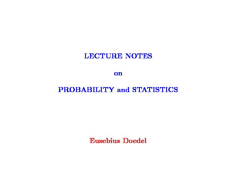 [PDF] Lecture Notes on Probability and Statistics