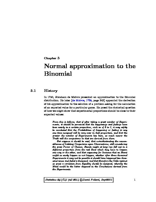 [PDF] Normal approximation to the Binomial