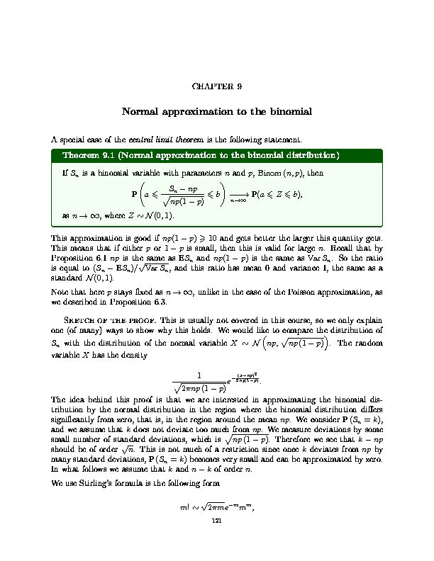 [PDF] Normal approximation to the binomial