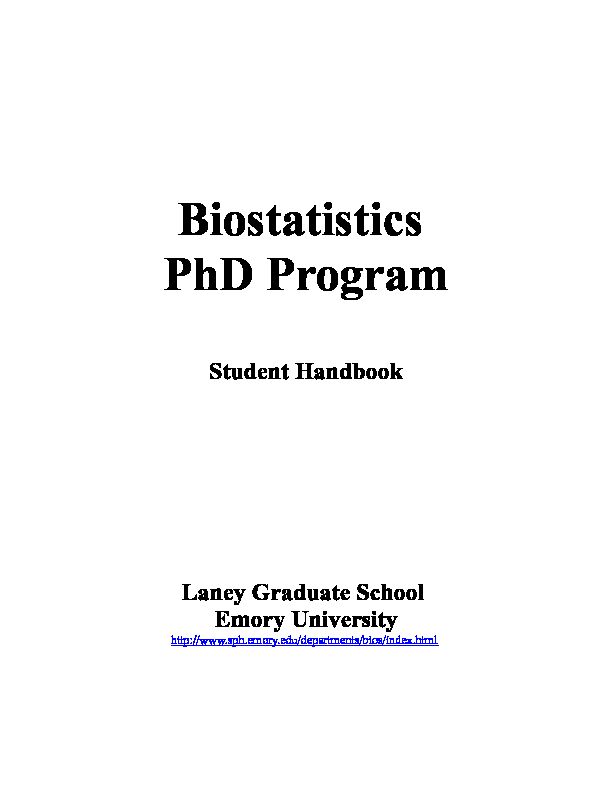 [PDF] Biostatistics PhD Program - Rollins School of Public Health