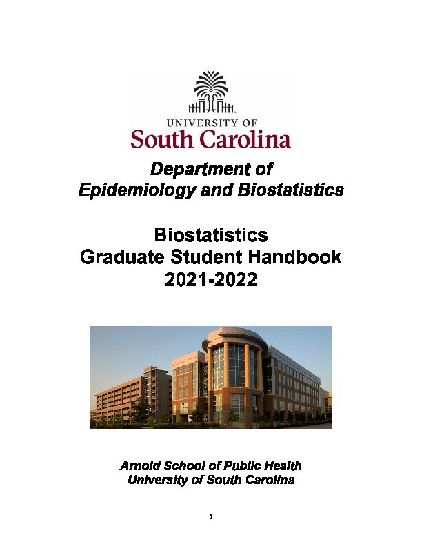 [PDF] Biostatistics Graduate Student Handbook 2021-2022