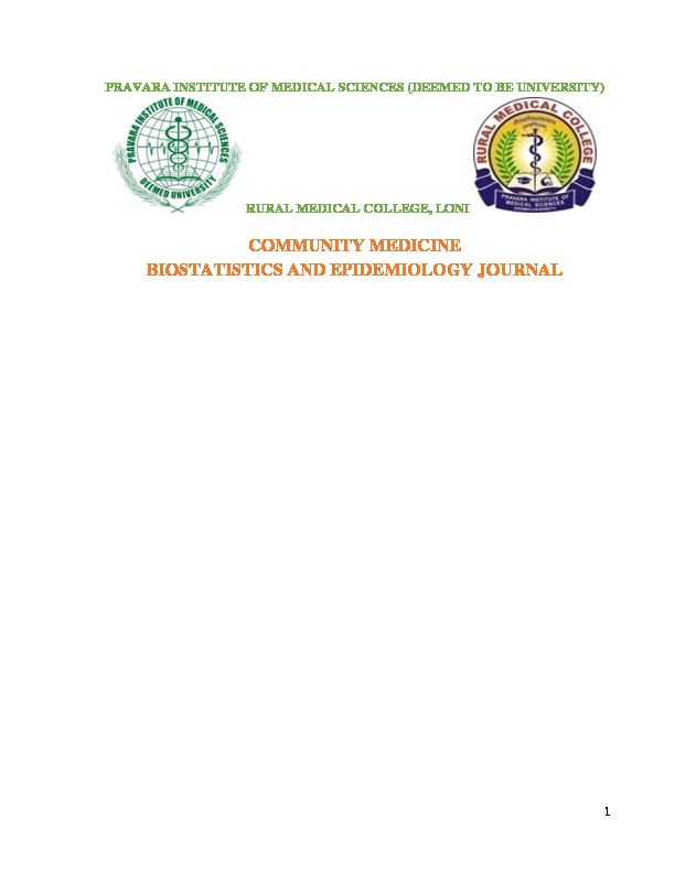 [PDF] COMMUNITY MEDICINE BIOSTATISTICS AND EPIDEMIOLOGY