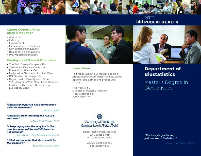 [PDF] Department of Biostatistics Masters Degree in  - Pitt Public Health