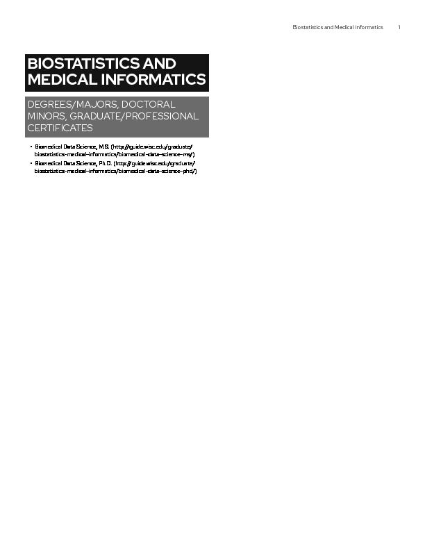 [PDF] Biostatistics and Medical Informatics  Guide