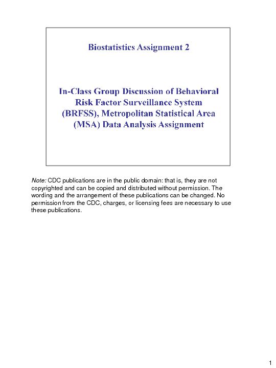 [PDF] Biostatistics Assignment 2 - PowerPoint Slides